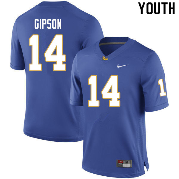 Youth #14 Will Gipson Pitt Panthers College Football Jerseys Sale-Royal